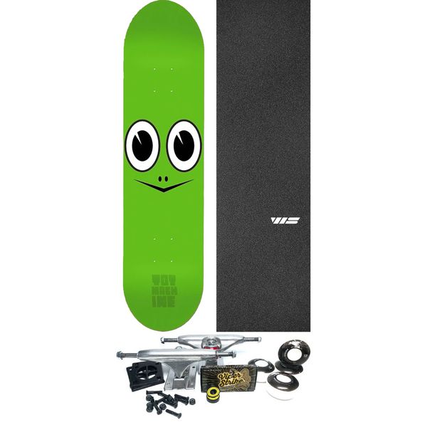 Toy Machine Skateboards Turtle Face Green Skateboard Deck - 7.75" x 31" - Complete Skateboard Bundle